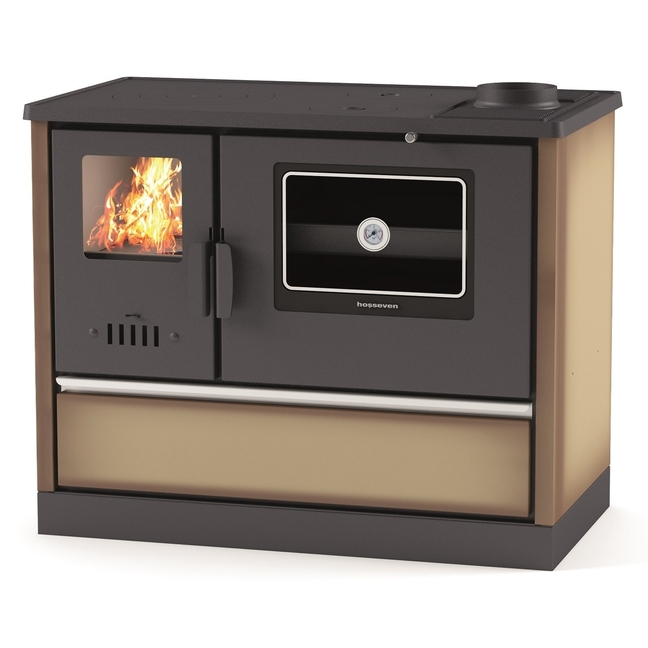 Cuisinière à bois BELLEZA Comera Luxe 7 kW Gris - SANDBOIS